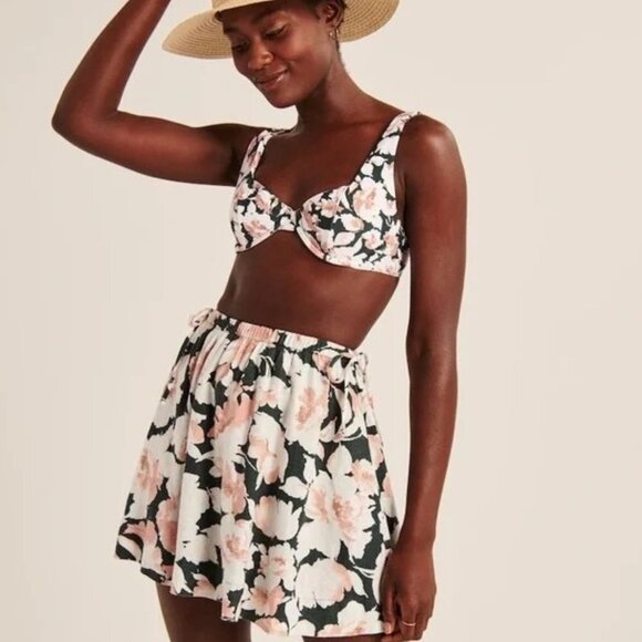 Abercrombie & Fitch Women's Linen-Blend Floral Mini Skirt - S - Picture 1 of 8
